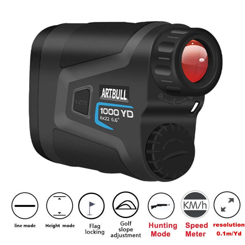 Golf Laser Rangefinder 1000M - 650M Telescope with Flag-Lock Slope Pin Distance Meter